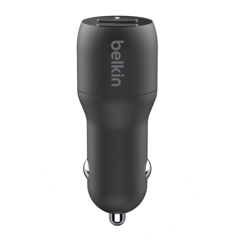 شاحن سيارة بيلكن مزدوج يو اس بي أ بقوة 24 واط - Belkin BoostCharge Dual USB-A Car Charger 24W, 12W
