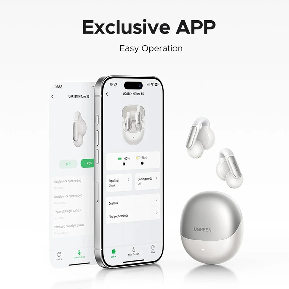 UGREEN HiTune S5 True Wireless Earbuds White | سماعات يوجرين هاي تيون S5 لاسلكية بلوتوث أبيض