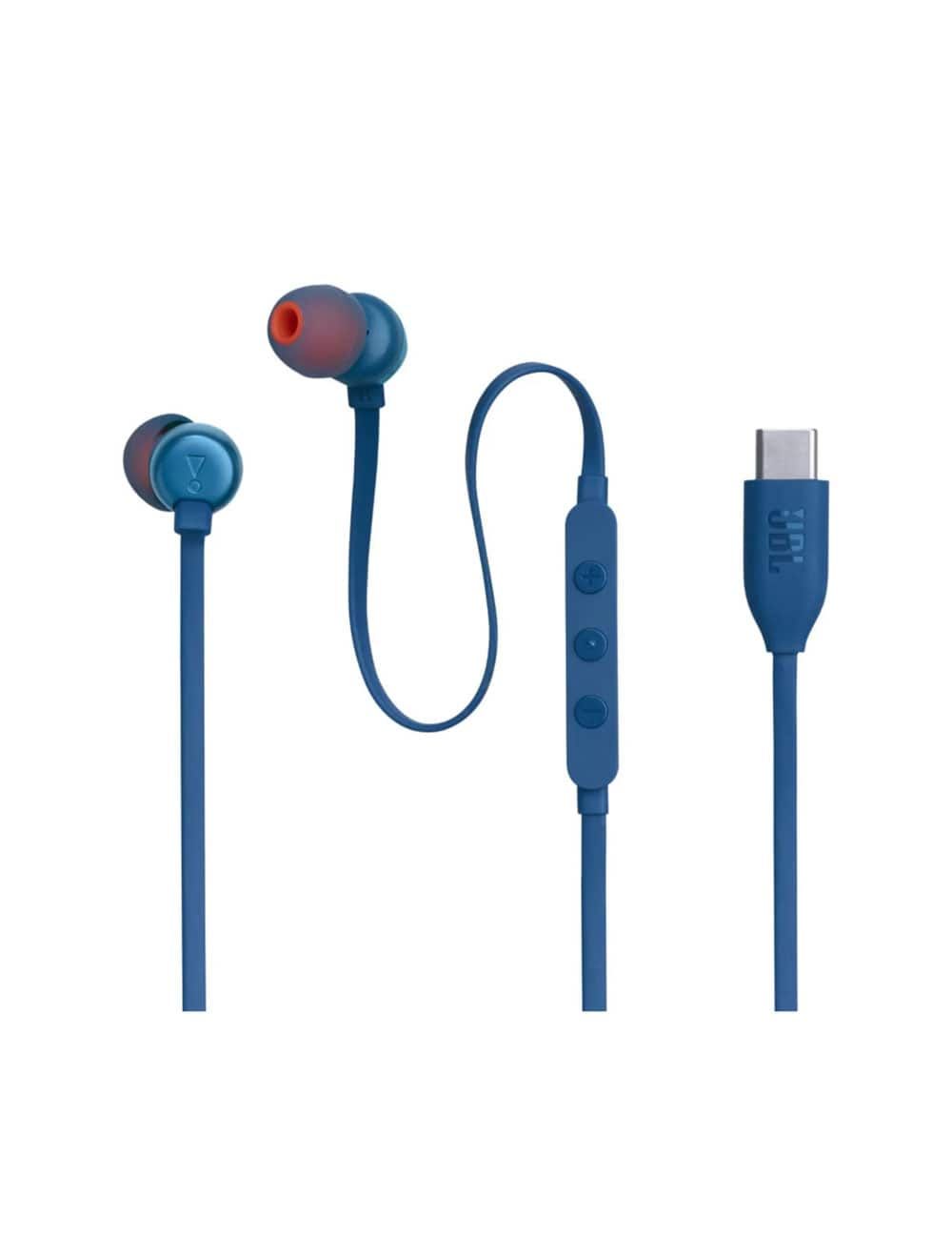 JBL T310C USB-C Wired Earphones with High-Quality Sound – Blue | سماعات جي بي ال T310C سلكية بمنفذ يو اس بي سي وجودة صوت عالية