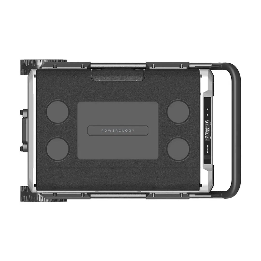 ثلاجة وفريزر محمول 55 لتر ببطارية 15600 مللي امبير من باورولوجي, مع حجرات مزدوجة وتحكم ذكي - رمادي | Powerology Smart Dual Compartment Portable Fridge & Freezer 55L 15600mAh with LED Control – Gray