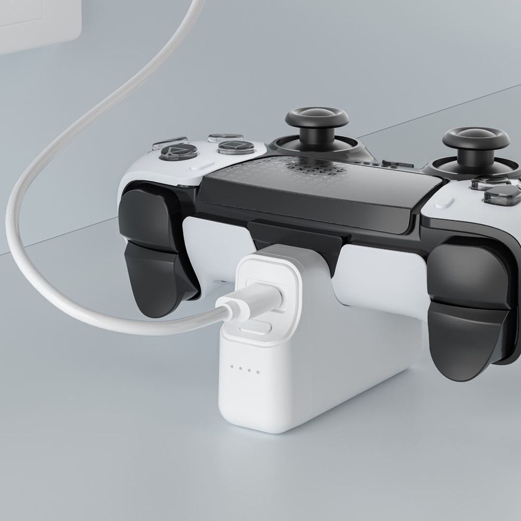 بطارية لوحدة تحكم بلاي ستيشن 5 ايدج من بورودو جيمنج, 3400 مللي امبير - ابيض | Porodo Gaming PS5 Edge Gamepad Controller Back Battery 3400mAh - White.