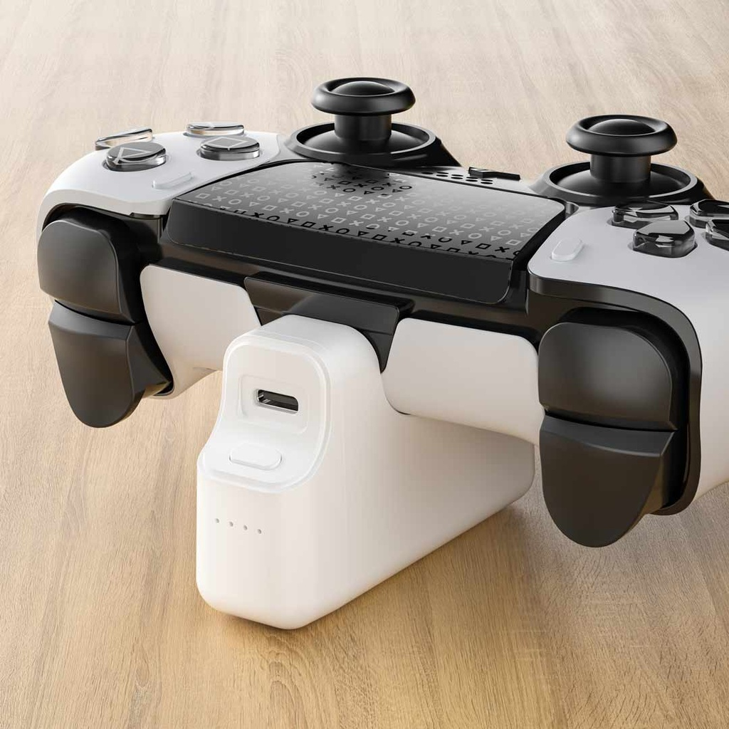 بطارية لوحدة تحكم بلاي ستيشن 5 ايدج من بورودو جيمنج, 3400 مللي امبير - ابيض | Porodo Gaming PS5 Edge Gamepad Controller Back Battery 3400mAh - White.