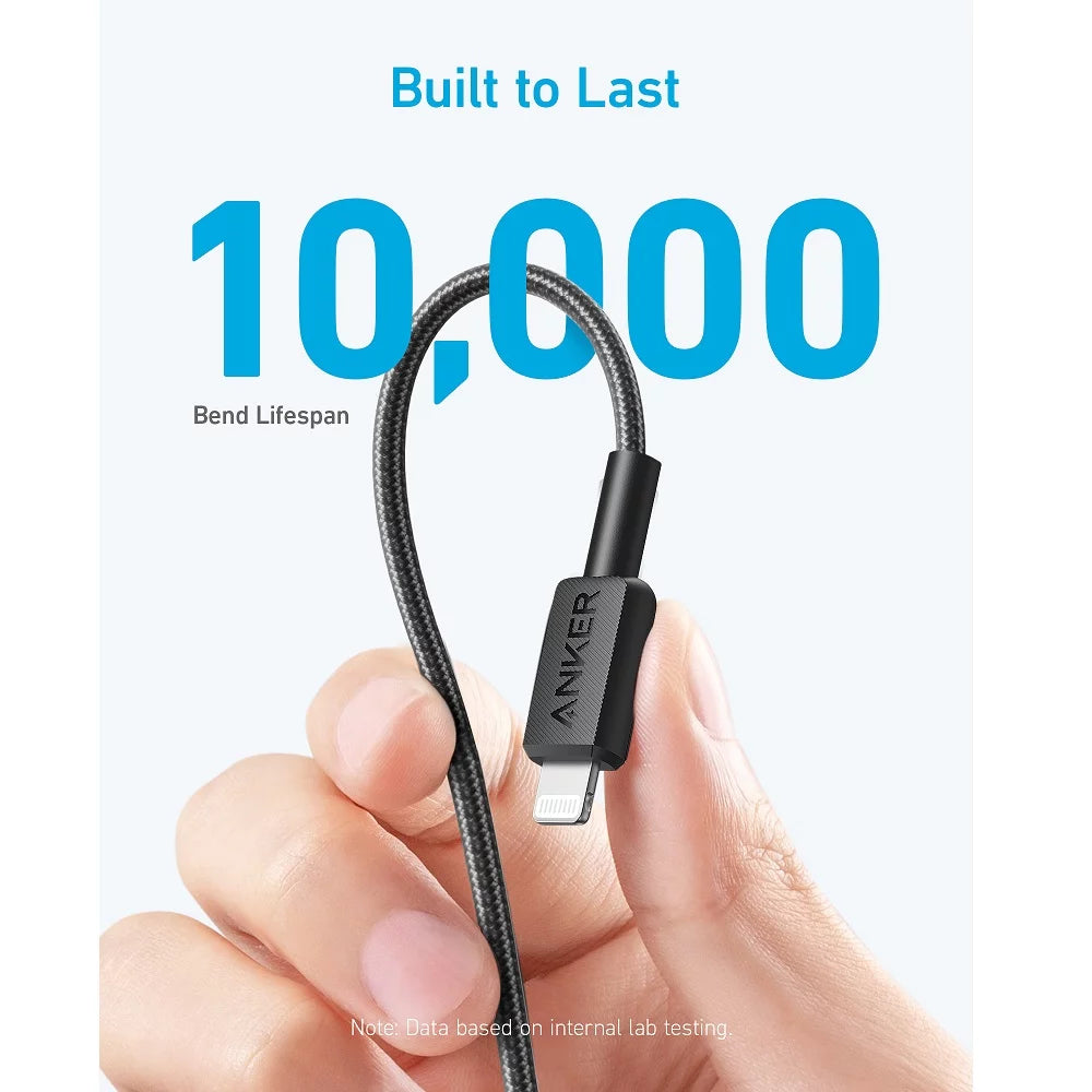Anker 322 USB-C to Lightning Connector Braided Cable 3ft - كيبل مضفر يو اس بي سي الى لايتننغ من أنكر