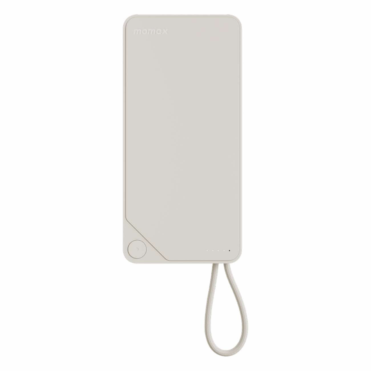 Momax Power X1 20000mAh Battery Pack with Built-in USB-C Cable and Fast Charging - باور بانك موماكس بور اكس 1 بسعة 20000 مللي امبير مع كيبل USB-C مدمج يدعم الشحن السريع