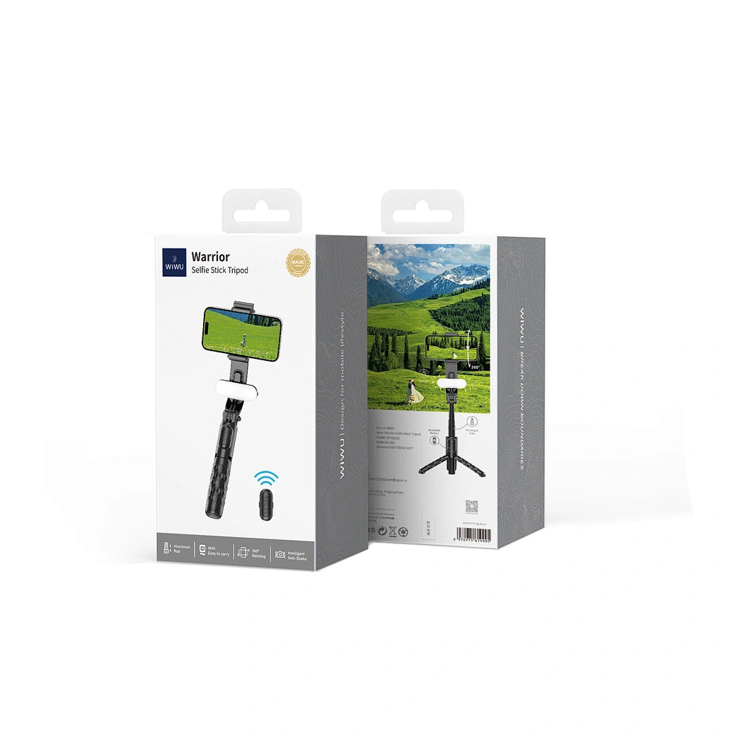 عصا سيلفي ويوو SE013 لاسلكية محمولة مع اضائة قابلة للطي | WiWU Wireless Connection Portable Selfie Stick with Foldable Light
