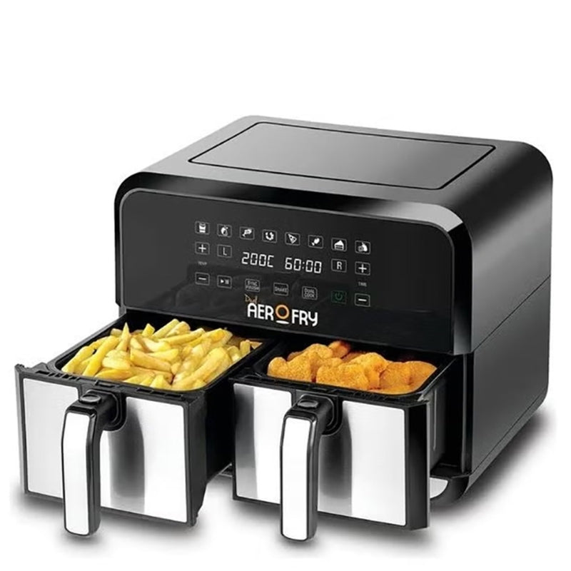 Black+Decker Digital Dual Zone Air Fryer DZAF1700-B5 -قلاية هواء رقمية مزدوجة المنطقة بلاك آند ديكر، 8 لتر، 1700 وات