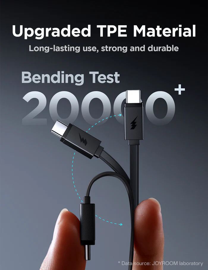 باور بانك جويرووم بسعة 10,000 مللي امبير وبقدرة شحن 22.5 واط مع كيبل تايب سي مدمج - اسود | JOYROOM JR-PR1 Powerbank 22.5W With Built-in Retractable Cable 10000mAh – Black