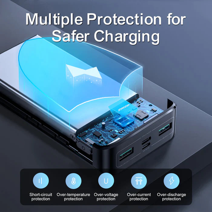 جويرووم باور بانك بسعة 20000 مللي امبير, شحن سريع بقدرة 22.5 واط - اسود | JOYROOM JR-QP192 22.5W Power Bank 20000mAh - Black