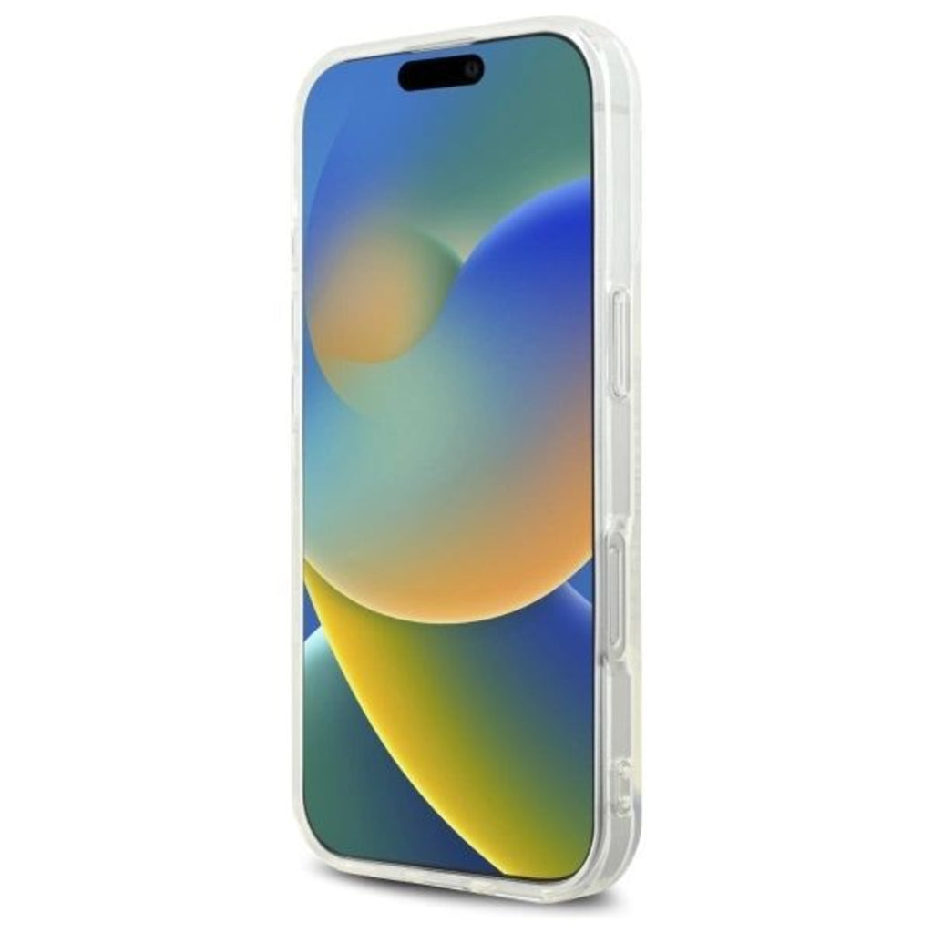 Karl Lagerfeld IML Hard Case with Rhinestones Karl Head Logo for iPhone 16 Pro Max | كفر كارل لاغرفيلد شفاف مزين بكريستالات وشعار راس كارل لهاتف ايفون 16 برو ماكس