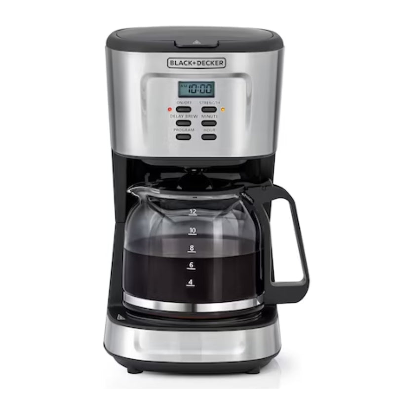 Black+Decker 900W 12 Cup Programmable Coffee Maker DCM85-B5 - ماكينة قهوة 12 كوب قابلة للبرمجة مع شاشة ال سي دي وتسخين آمن