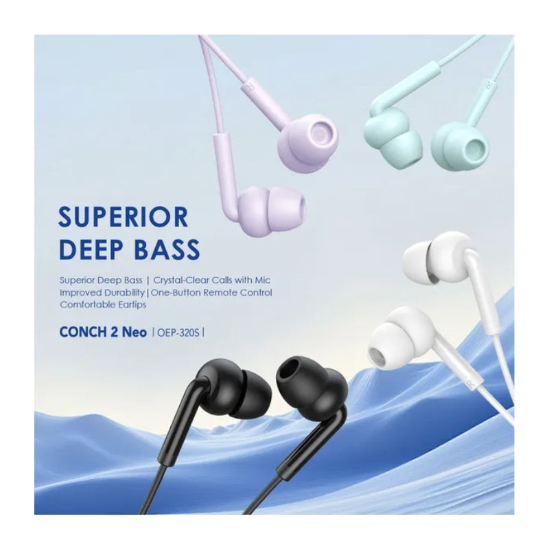 Oraimo Conch Neo2 3.5mm - سماعات أورايمو كونش نيو2 سلكية بمقبس 3.5 مم وجودة صوت عالية