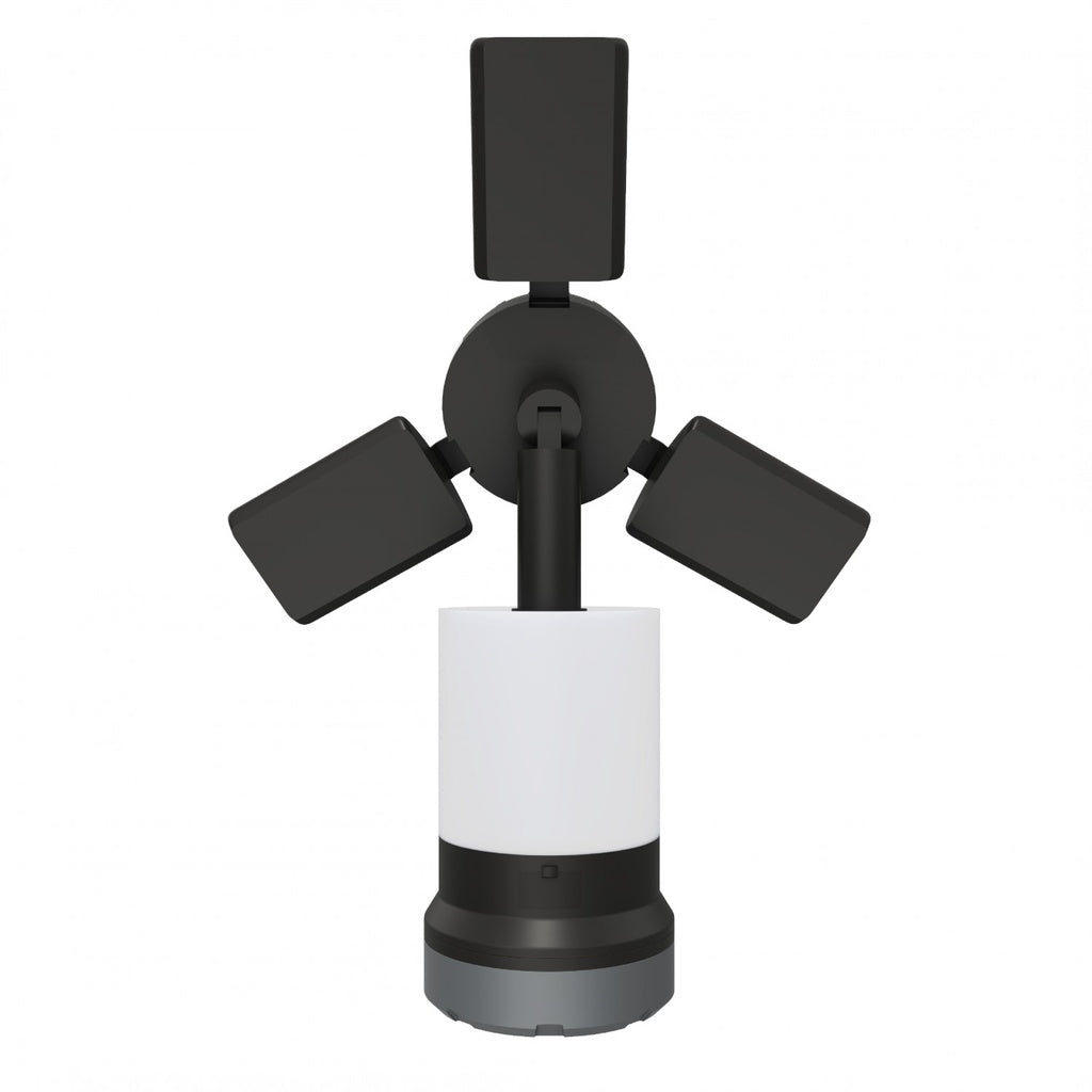 مصباح خارجي 3 في 1 مع مروحة من بورودو لايف ستايل, كشاف وضوء محيطي - اسود / بني | Porodo Lifestyle Outdoor 5W 3 in 1 Lamp and Flashlight with Fan - Black/Sandy Brown