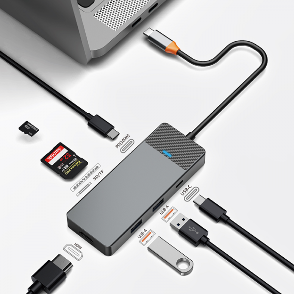 WIWU Linker 7 in 1 USB-C HUB - محول ويوو متعدد الوظائف يو اس بي هوب