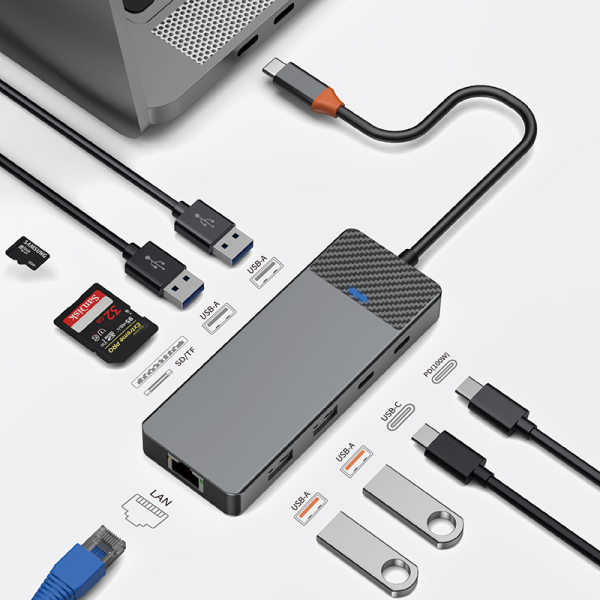WIWU Linker 9 In 1 USB-C HUB - محول لينكر متعدد الوظائف 9 في 1 ويو اس بي سي هوب
