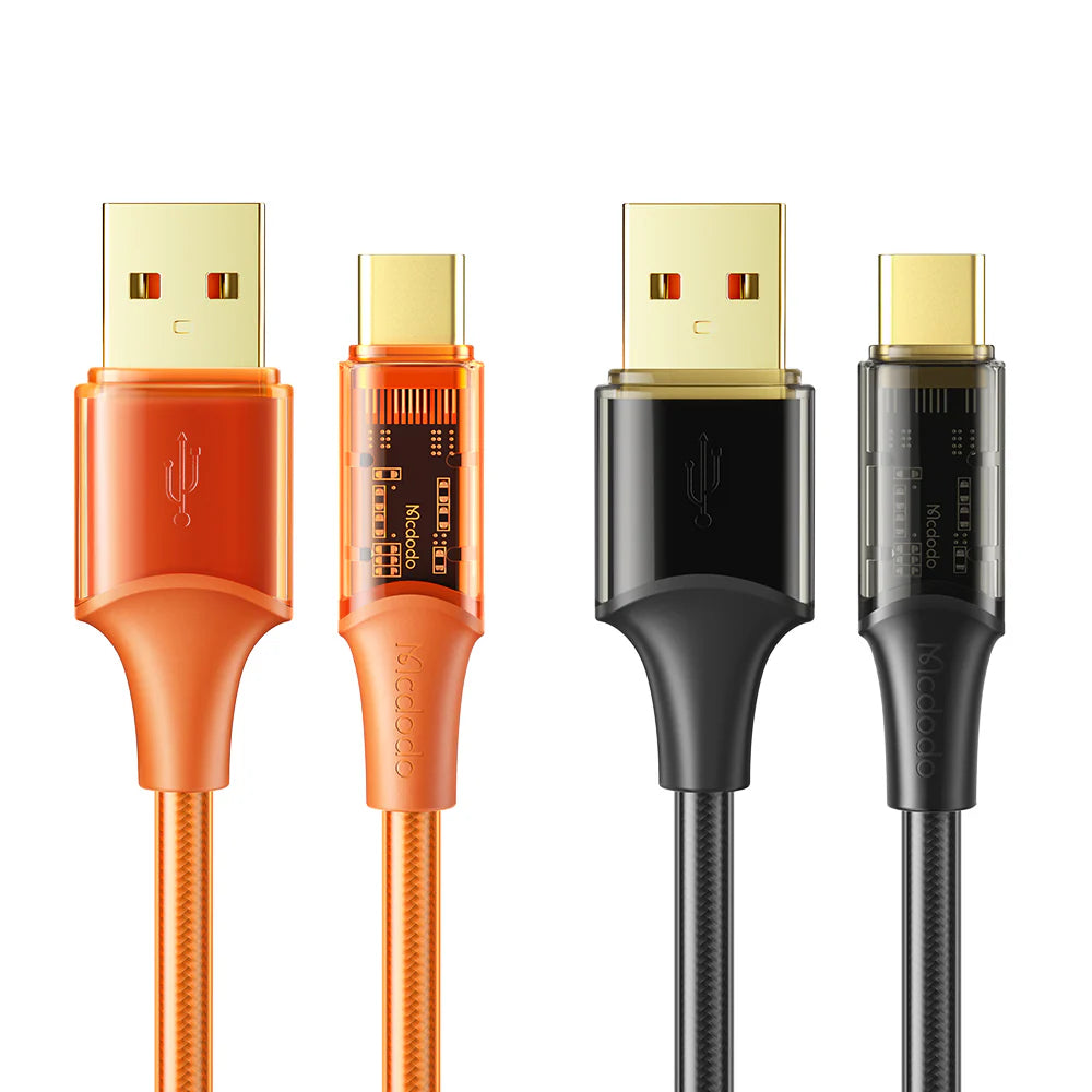 Mcdodo Type-C 6A Transparent Data Cable 1.2m - مكدودو تايب سي كابل بيانات شفاف 1.2 متر