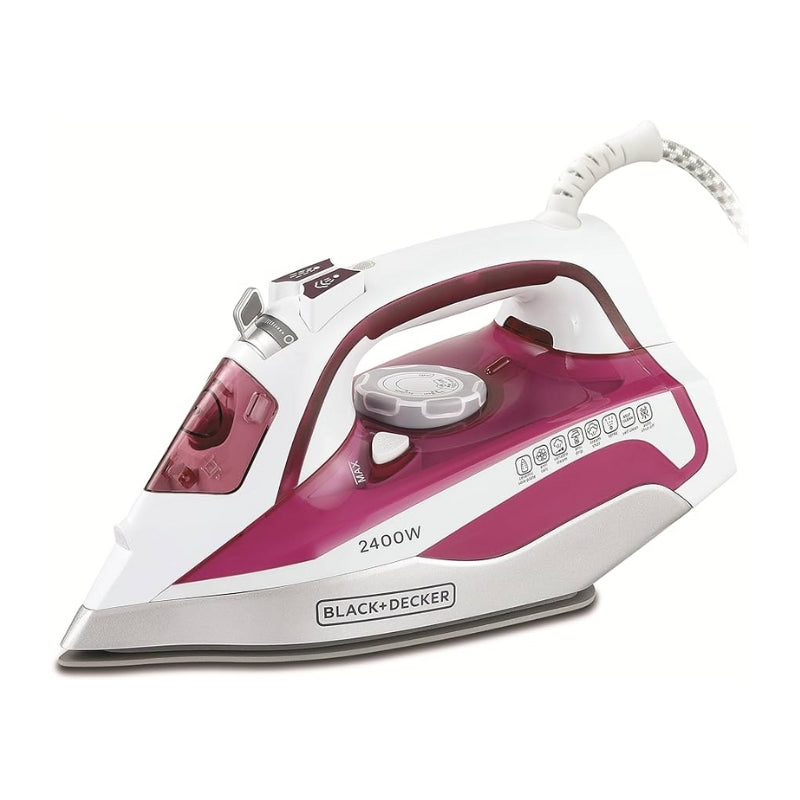 Black&Decker X2400-B5 2400W STEAM IRON WITH CERAMIC SOLEPLATE - مكواة بخار بلاك اند ديكر بقدرة 2400 واط مع قاعدة سيراميك