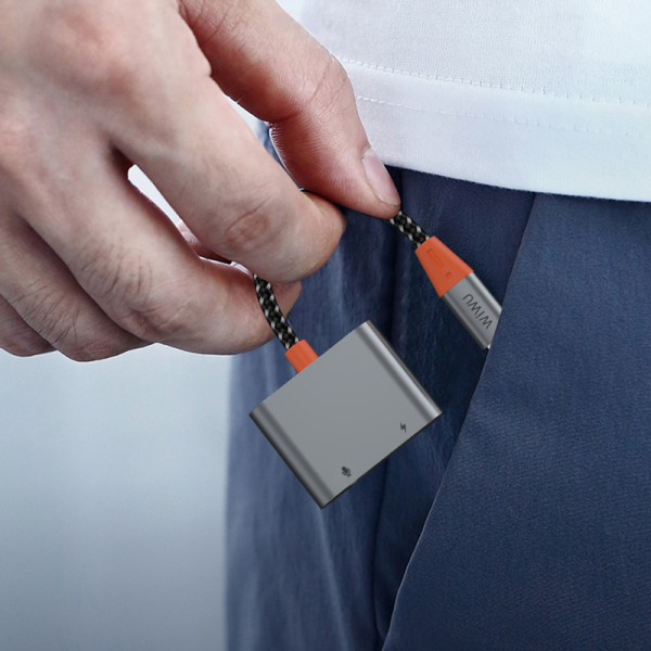 WIWU Lightning to Lightning & 3.5MM Audio Adapter - محول لايتنينج إلى لايتنينج & محول صوت 3.5 ملم من ويوو