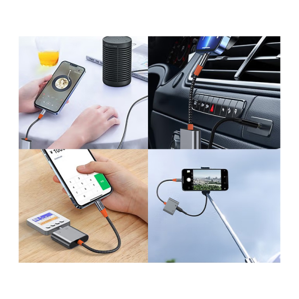 WIWU Lightning to Lightning & 3.5MM Audio Adapter - محول لايتنينج إلى لايتنينج & محول صوت 3.5 ملم من ويوو