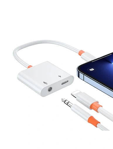 WIWU Lightning Audio Adapter to 3.5mm audio Jack fast charging - محول الصوت من ويوو إلى مقبس صوت 3.5 ملم مع شحن سريع