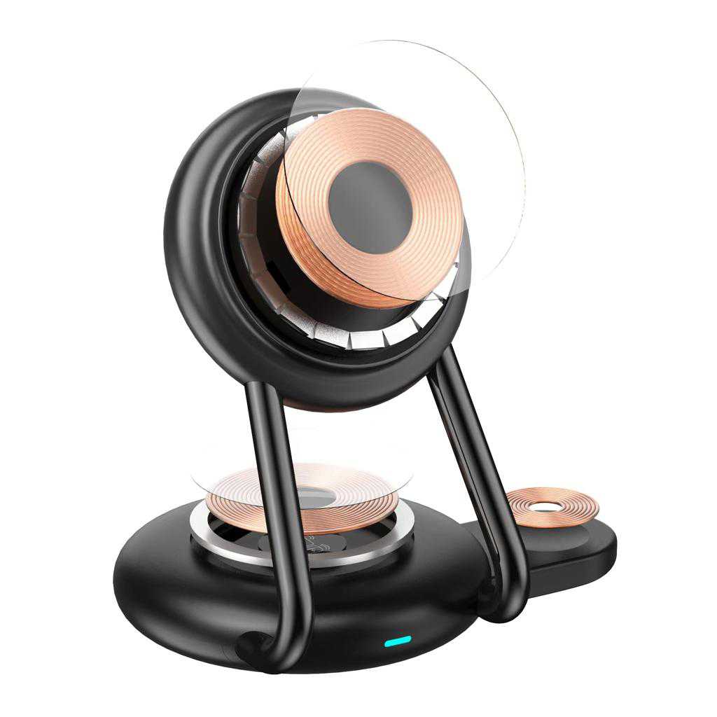 قاعدة شحن جرين لايون 3 في 1 بقدرة شحن 15 واط - اسود | Green Lion 3 in 1 MagCharge Hub 15W - Black