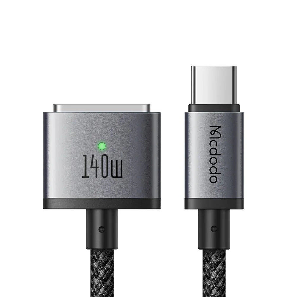Mcdodo 140W Type-C to MagSafe Charging Cable with LED - كيبل يو اس بي سي الى ماج سيف مع ليد بقدرة 140واط من مكدودو