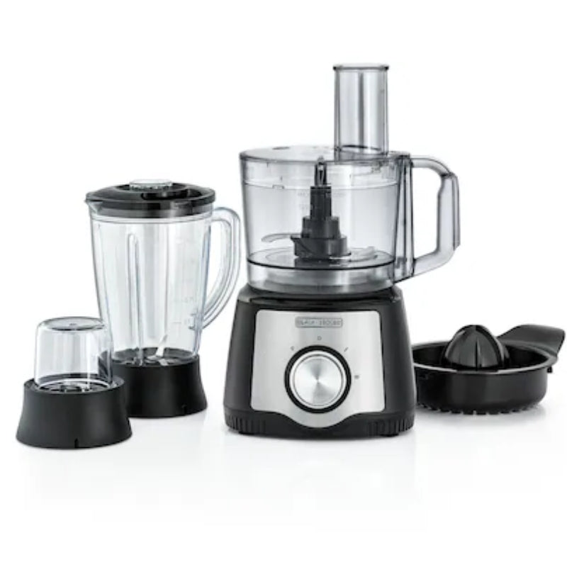 محضر طعام 600 واط بسعة 1.5 لتر مع شفرات ستانلس ستيل - Black&Decker FX650-B5 FOOD PROCESSOR 600W black/silver