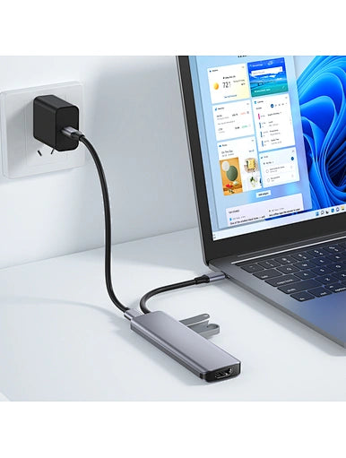 WiWU Type C Adapter 7 in 1 For Macbook - محول تايب سي 7 في 1 للماك بوك
