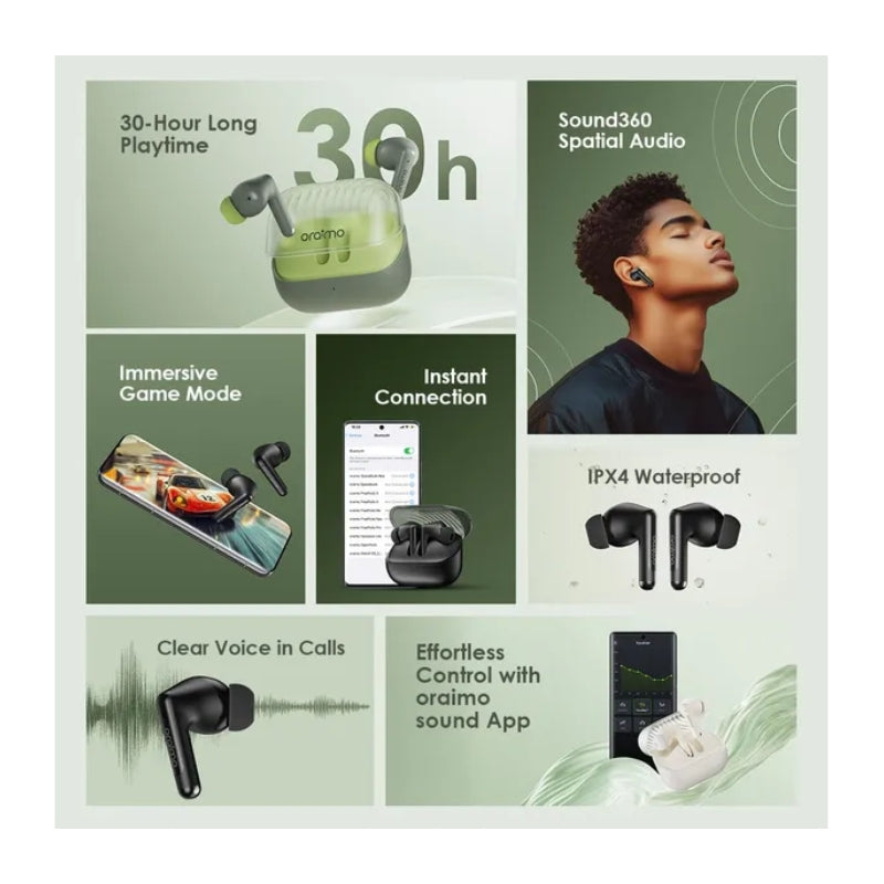 Oraimo TWS Earphone MysterioBlue - سماعات أذن أورايمو تو دابليو إس