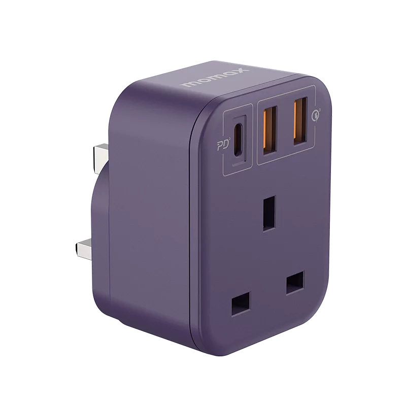 Momax ONEPLUG Extension Socket With USB Space - شاحن جداري بقوة 20 واط مع يو اس بي من موماكس