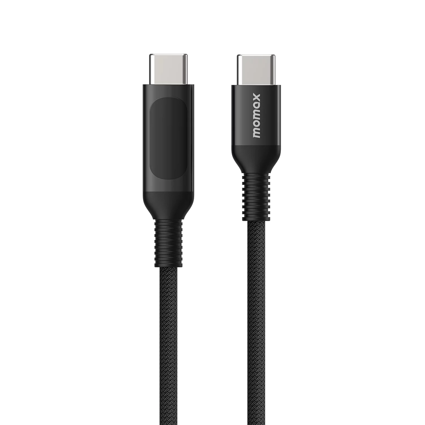 Momax EliteLink USB‑C to USB‑C PD 100W Cable with LED Display, 1.2m - كيبل موماكس اليت لنك USB-C الى USB-C مع شاشة LED, شحن سريع 100 واط, طول 1.2م