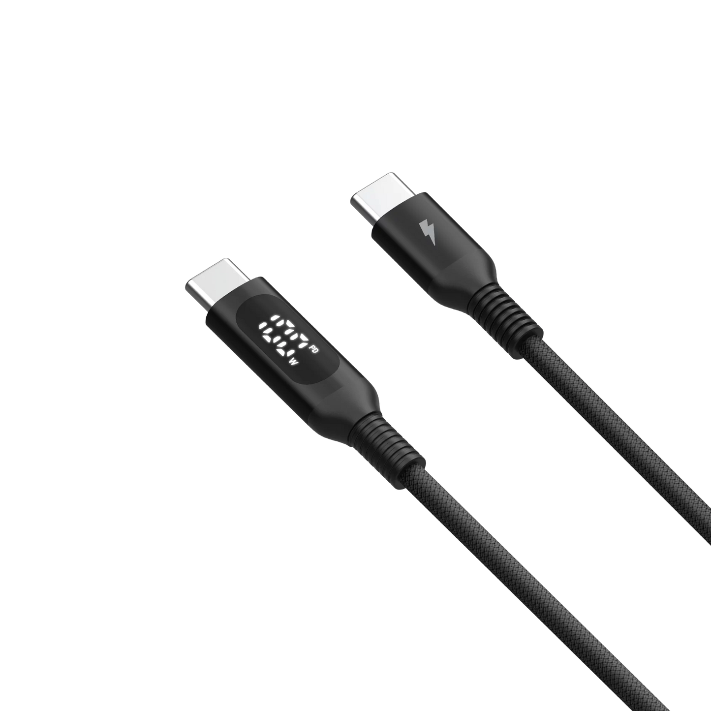 Momax EliteLink USB‑C to USB‑C PD 100W Cable with LED Display, 1.2m - كيبل موماكس اليت لنك USB-C الى USB-C مع شاشة LED, شحن سريع 100 واط, طول 1.2م