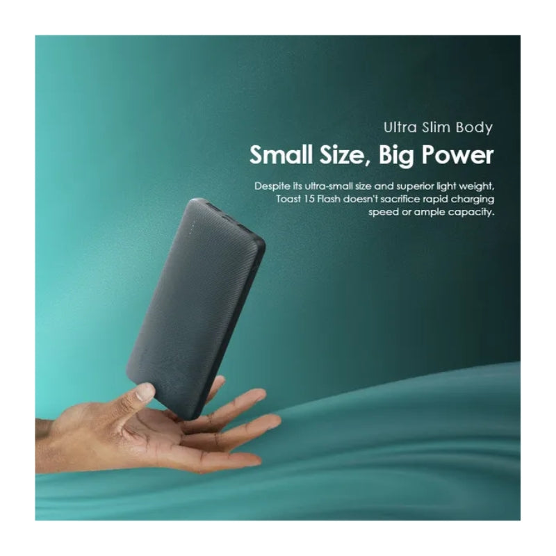 Oraimo Toast 15 Flash 10000mAh Fast Charging Power Bank - باور بانك أورايمو توست 15 فلاش 10000 مللي امبير مع شحن سريع