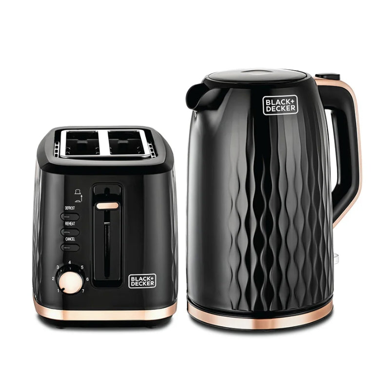 Black+Decker Breakfast Set Toaster 870W 1.7L Kettle 2200W - طقم إفطار توستر وغلاية