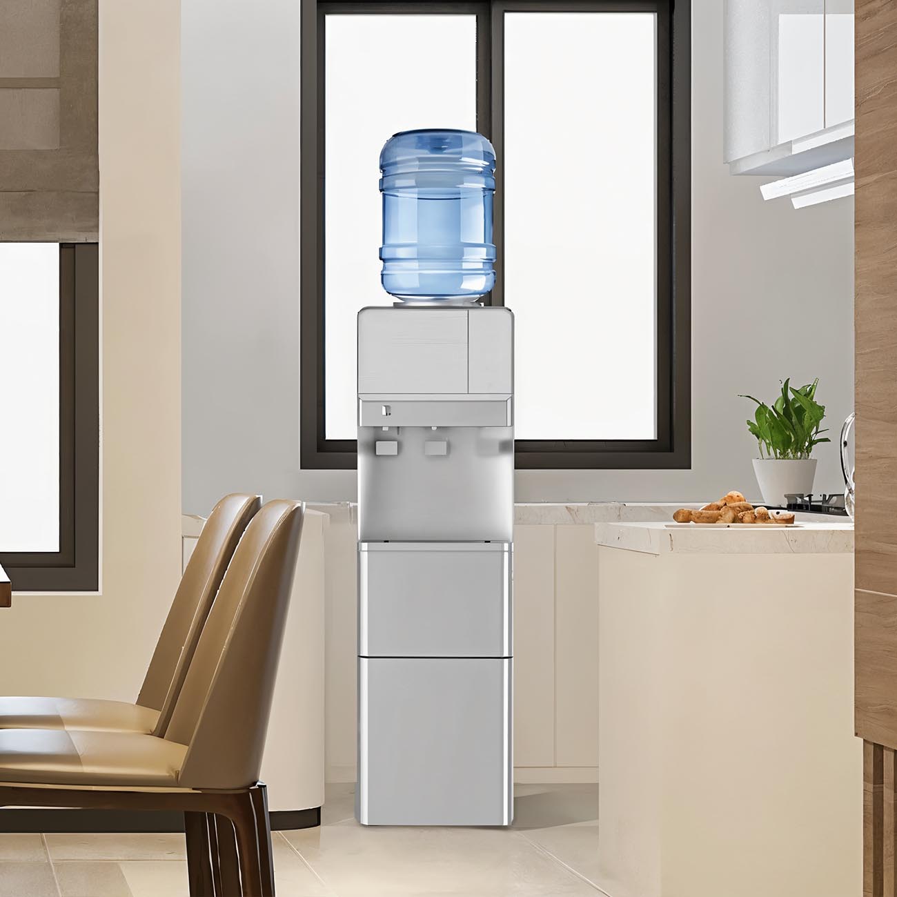 براد مياه مع صانع ثلج من بورودو لايف ستايل - فضي | Porodo Lifestyle Water Dispenser & Ice Maker – Silver
