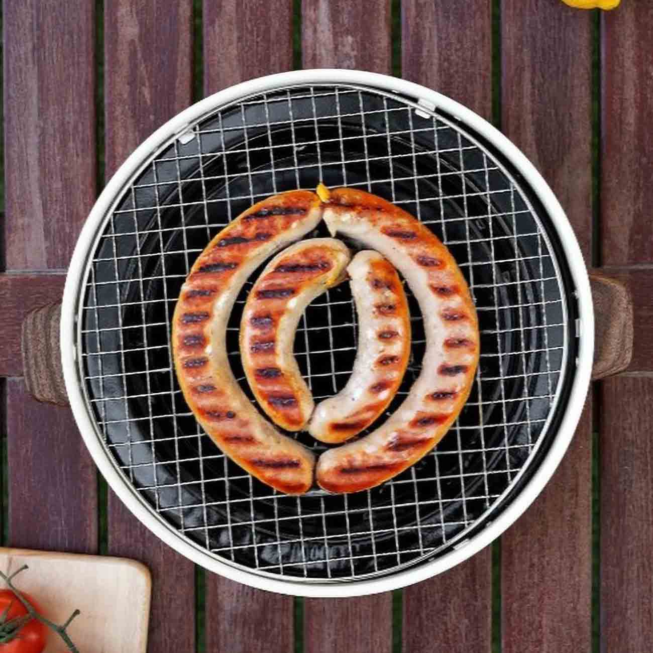 شواية بورودو لايف ستايل الصغيرة للشواء الخارجي - بني فاتح | Porodo Lifestyle Camping Mini Outdoor Round BBQ/Charcoal Grill - Light Brown