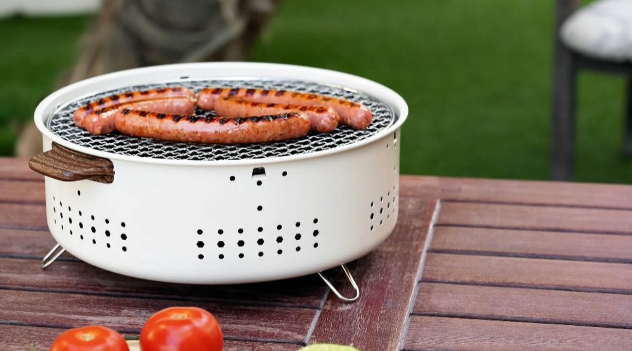 شواية بورودو لايف ستايل الصغيرة للشواء الخارجي - بني فاتح | Porodo Lifestyle Camping Mini Outdoor Round BBQ/Charcoal Grill - Light Brown
