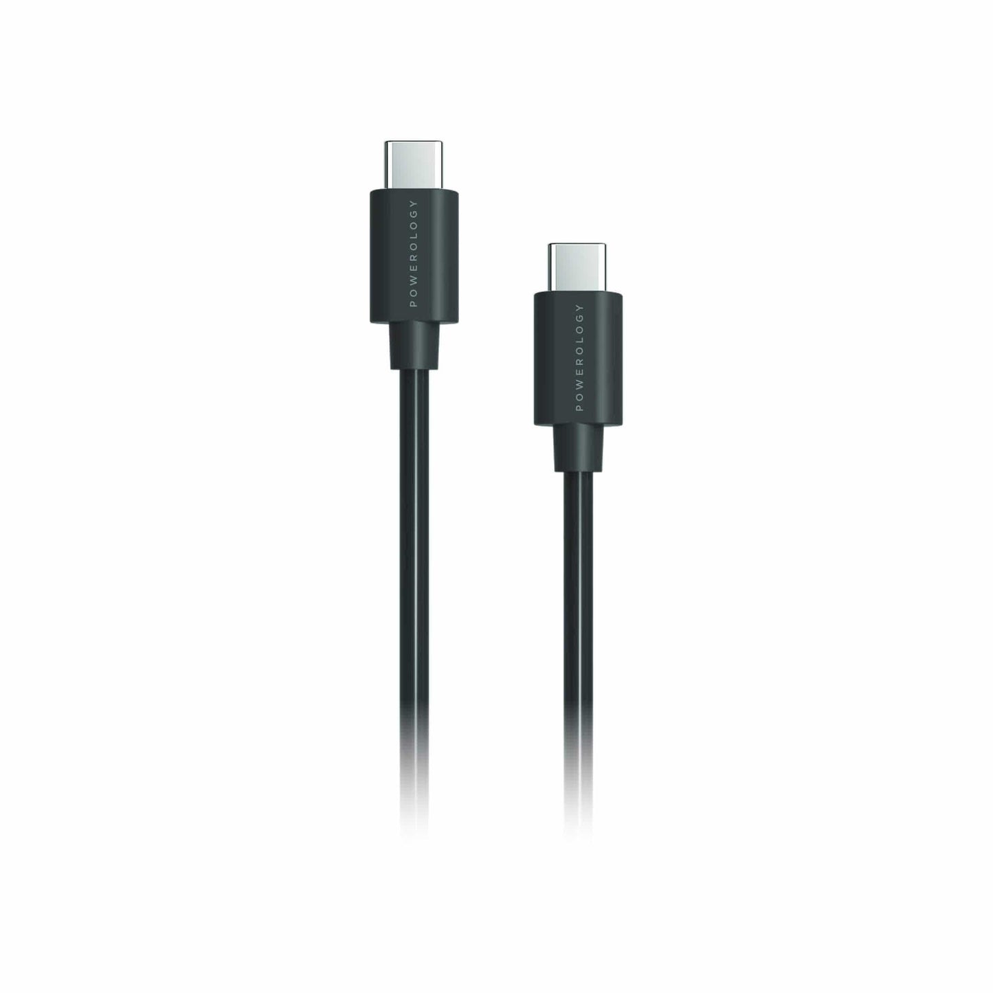 كيبل باورولوجي من يو اس بي سي الى يو اس بي سي بطول 2 متر, شحن سريع 100 واط | Powerology PVC USB-C to USB-C PD 100W Charging Cable 2M.