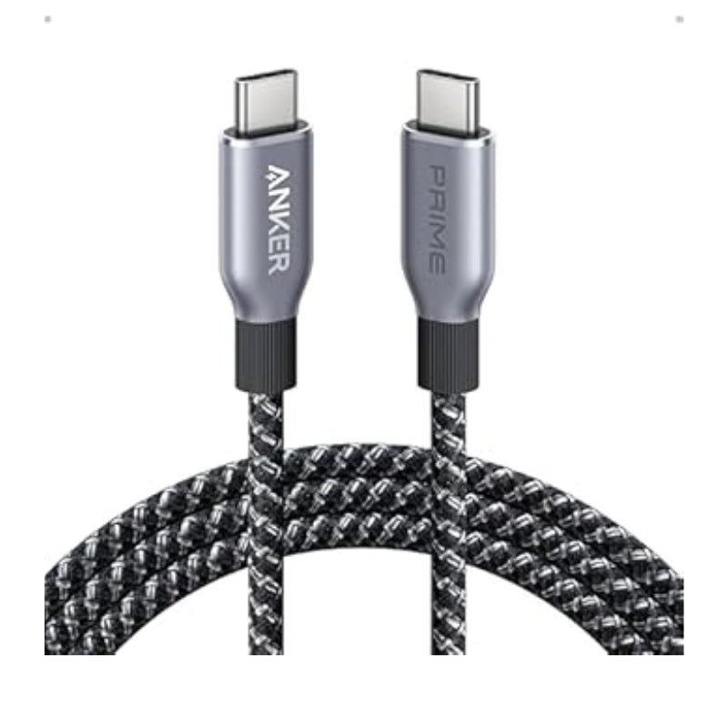 كيبل انكر برايم مضفر يو اس بي سي الى يو اس بي سي بقدرة 240 واط وطول 1.8 متر | Anker Prime Braided USB-C to USB-C Cable 6ft – 240W
