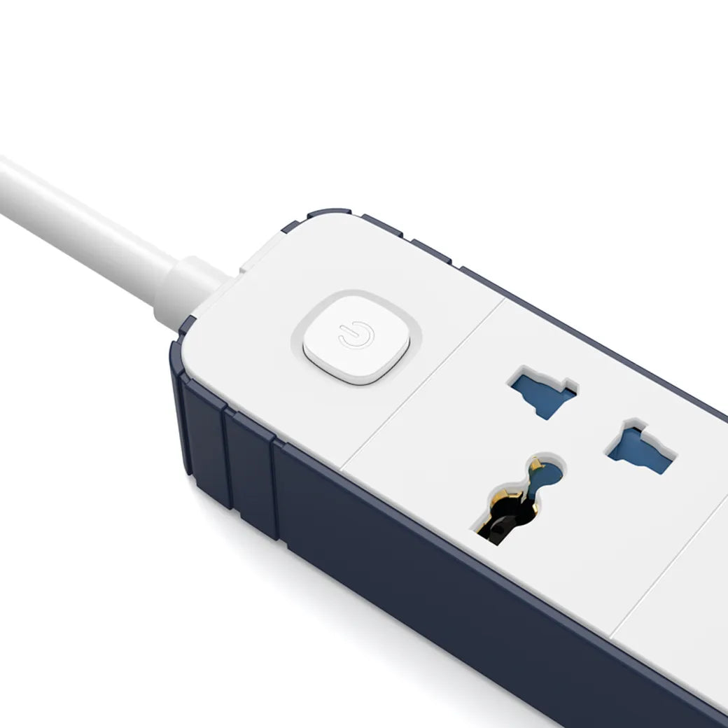 وصلة كهربائية ويوو 8 في 1 بمنفذين تايب سي بقدرة شحن 20 واط وكيبل بطول 2 متر | WiWU Wi-S007 PS422 20W GaN 8 in 1 Compact Charging Power Strip – 2m Cable