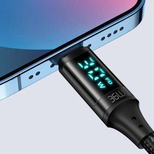 كيبل تحويل يو اس بي سي إلى لايتننغ بطول 1.2 متر من مكدودو - Mcdodo 36W Type-C To Lightning Fast Data Charge Cable with Digital Display 1.2M