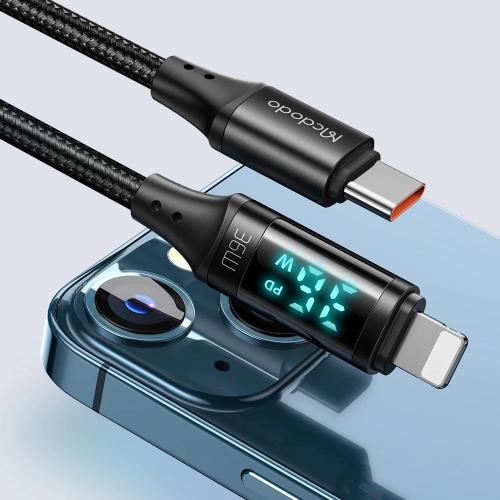 كيبل تحويل يو اس بي سي إلى لايتننغ بطول 1.2 متر من مكدودو - Mcdodo 36W Type-C To Lightning Fast Data Charge Cable with Digital Display 1.2M