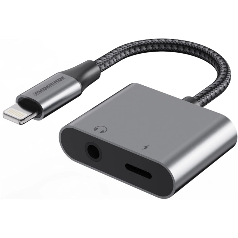 RockRose Nexus Al Lightning to Lightning + 3.5mm Adapter - روك روز محول من لايتننج الى لايتننج + 3.5 ملم