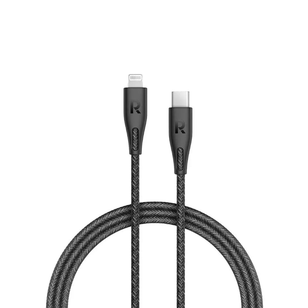 كيبل راف باور CB1017 يو اس بي سي الى لايتننغ بطول 1.2 متر - اسود | RAVPower RP-CB1017 Type-C to Lightning Cable 1.2m Nylon - Black