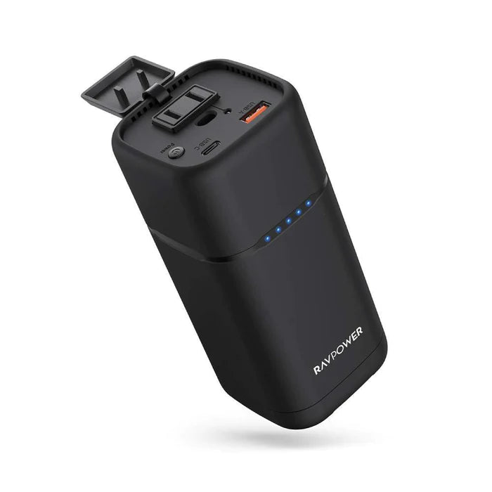 باور بانك بسعة 20 الف ملي امبير بقدرة 80واط نوع AC - RAVPower 20000mAh PD Pioneer AC Portable Charger & Power Bank
