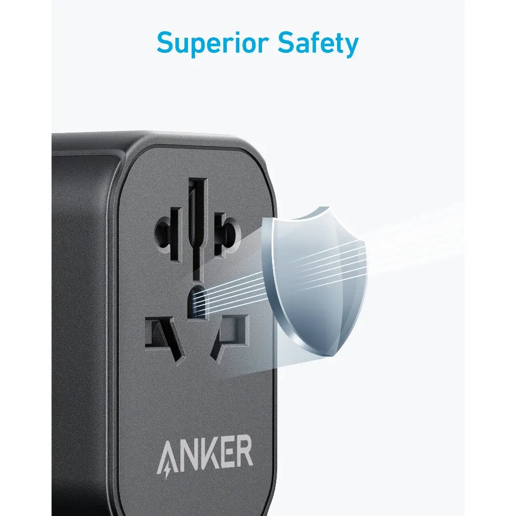 محول السفر انكر باور اكستند 4 في 1, شحن سريع 30 واط بمنفذ USB-C | Anker PowerExtend Travel Adapter 30W with USB-C Charger