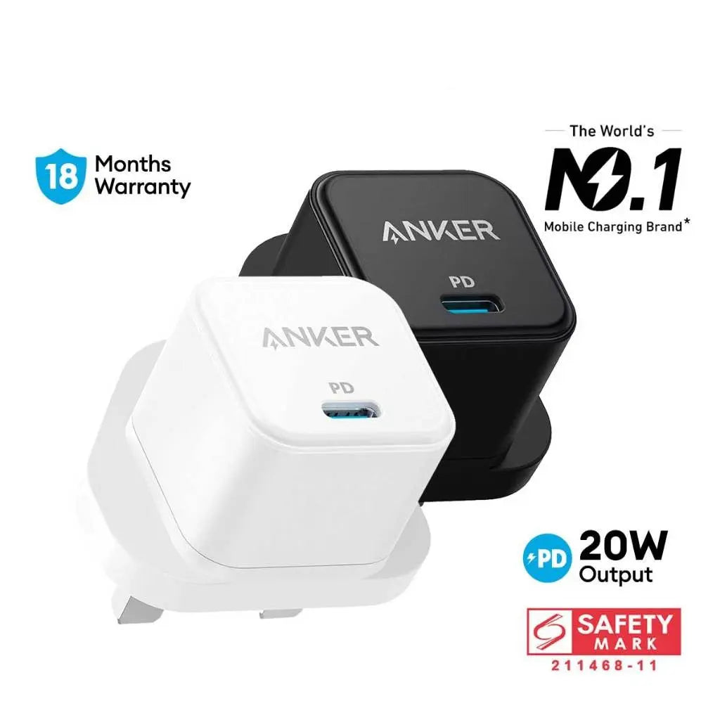 شاحن انكر باور بورت III, شحن سريع 20 واط, منفذ يو اس بي سي | Anker PowerPort III, 20W USB-C Fast Charger