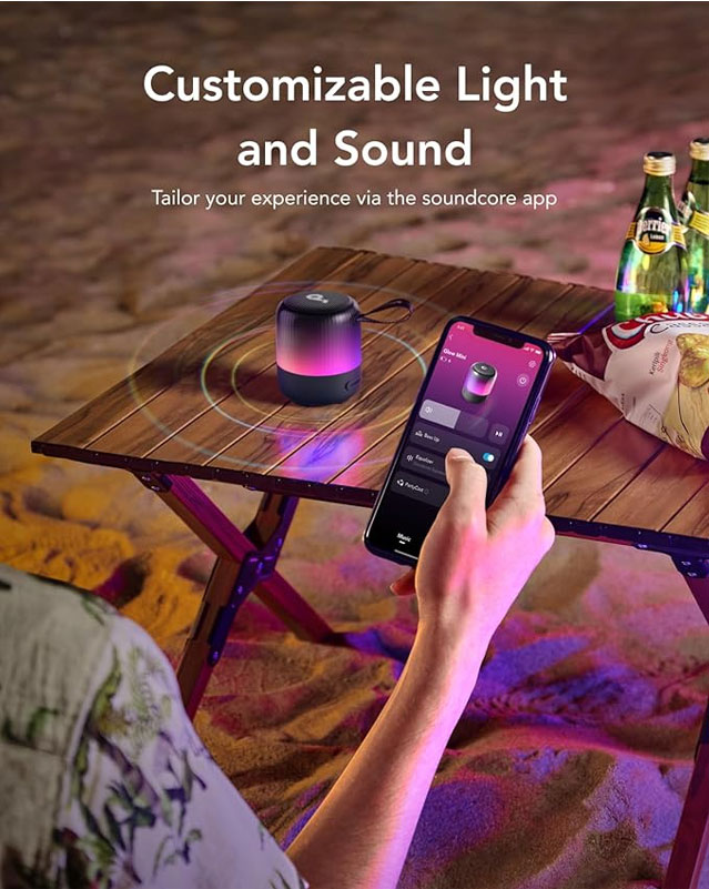 Anker Soundcore Glow Mini Speaker Black - مكبر صوت أنكر ساوندكور جلو ميني