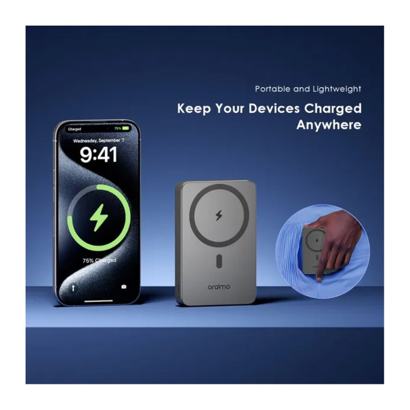 Oraimo. OPB-7102W Gold 10000mA whireless - باور بانك أوريمو ماج باور 10000 مللي أمبير لاسلكي وسلكي
