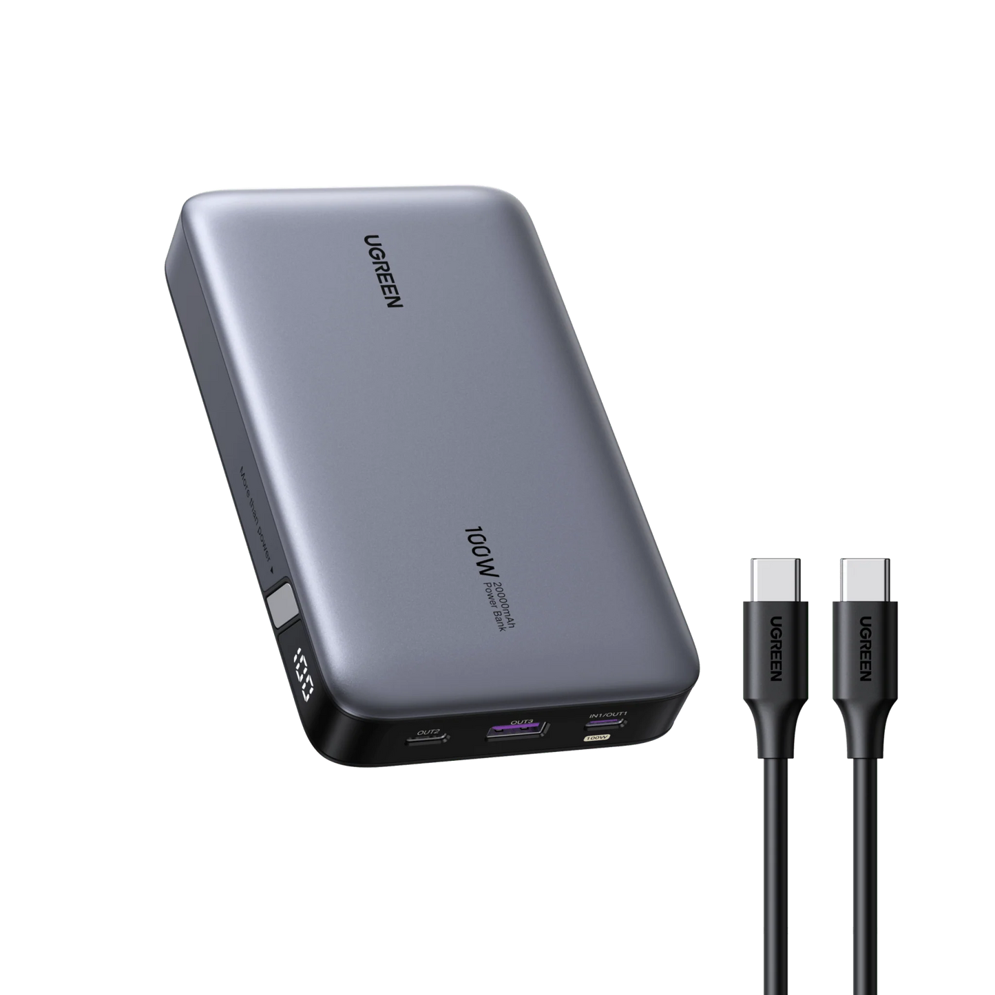 باور بانك يو جرين بسعة 20,000 مللي امبير وبقدرة شحن 100 واط | UGREEN 100W 20000mAh Power Bank