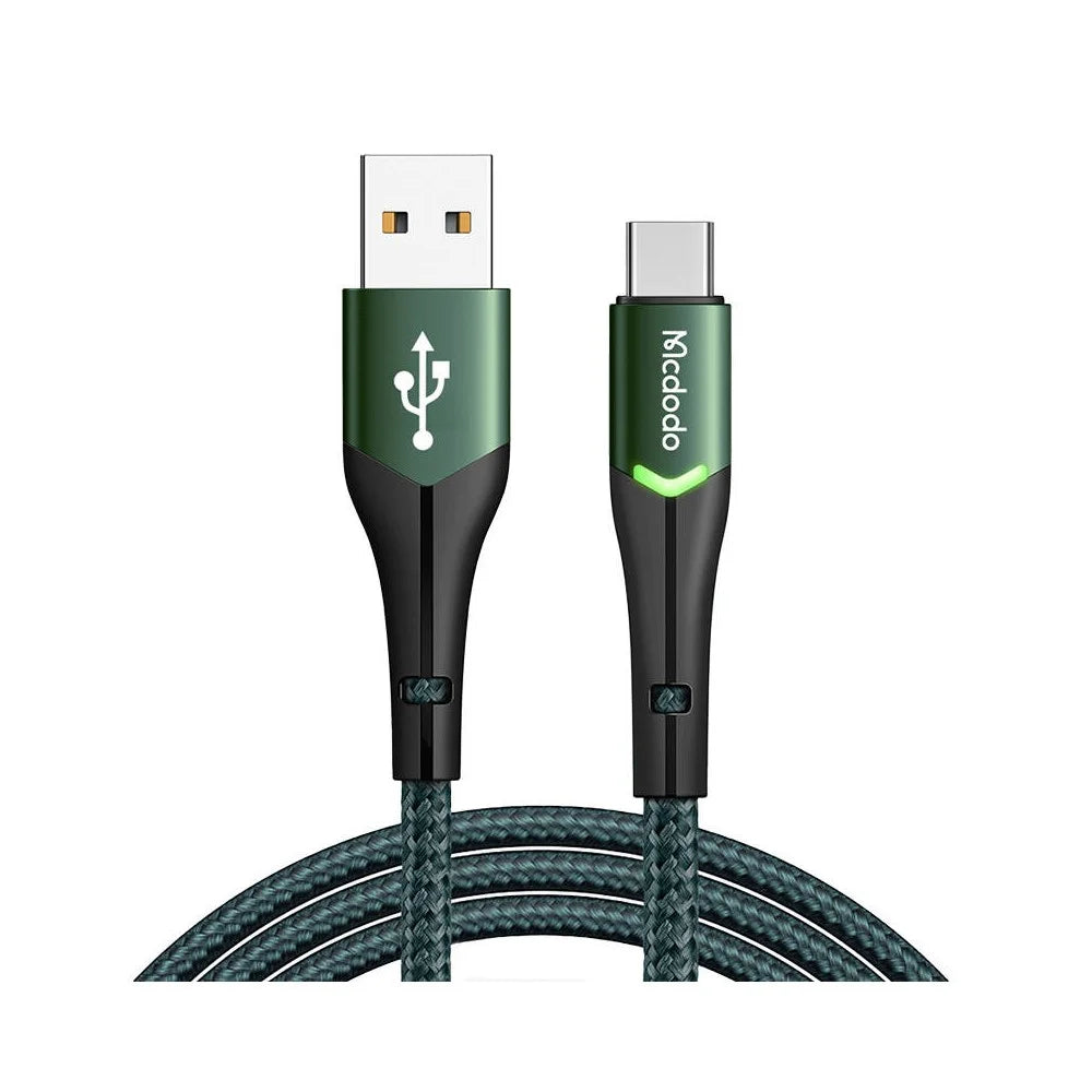 Mcdodo USB Type C Data Charging Cable with Switching LED 1m Magnificence Series - كابل شحن بيانات يو اس بي من النوع سي من مكدودو مع سلسلة روعة ليد بطول 1 متر